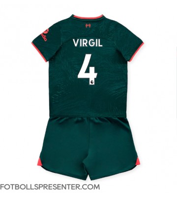 Liverpool Virgil van Dijk #4 Tredje tröja Barn 2022-23 Kortärmad (+ korta byxor)